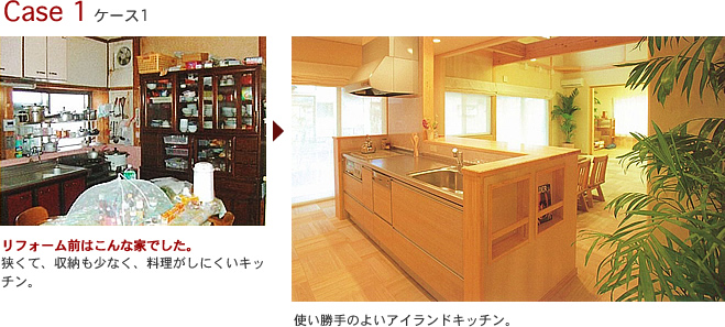 Case1 使い勝手のよいアイランドキッチン。